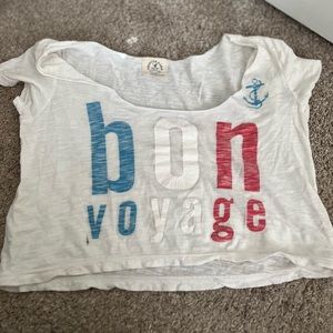 Bon voyage crop top t shirt